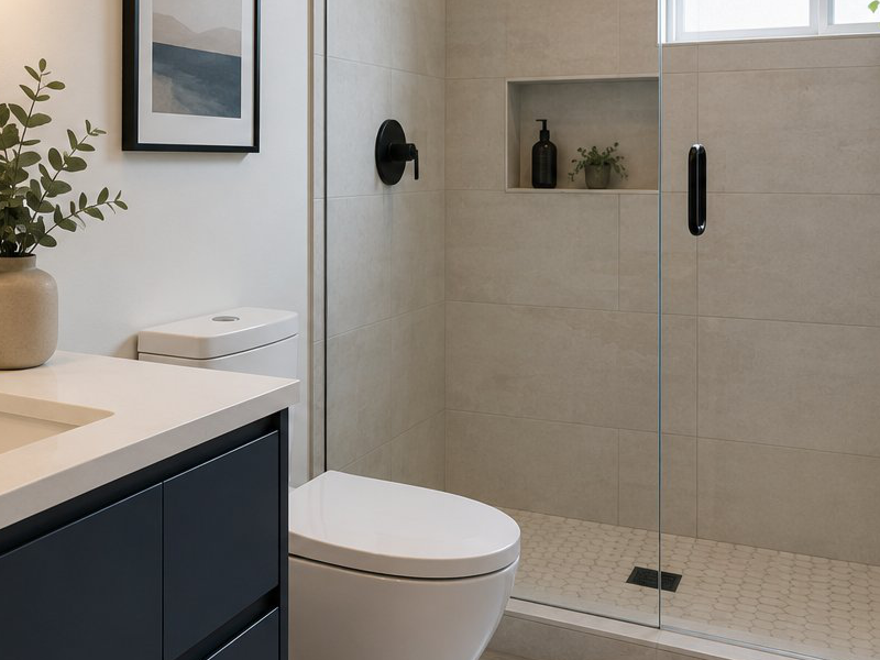 Finished work in ordinary residential bathroom